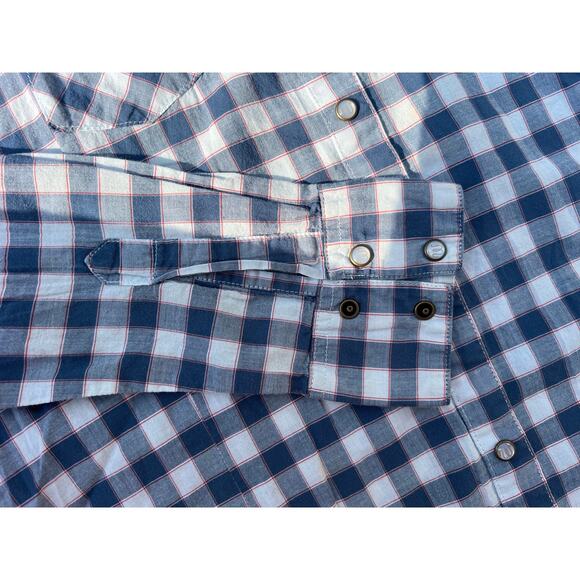 Wrangler Blouse Women Size Medium Plaid Pearl Snap Western Long Sleeve Shirt - Picture 8 of 11